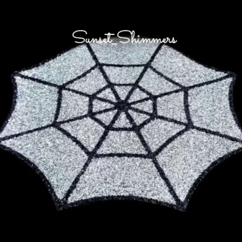 x4 Sparkles Home Spider Web Halloween Luminous Rhinestone Placemats Charger Set